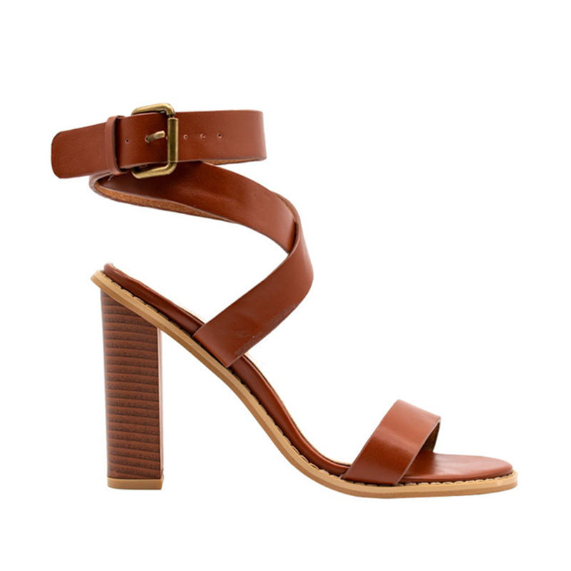 Ortho Welt Plus Size Sandals With Chunky Heels