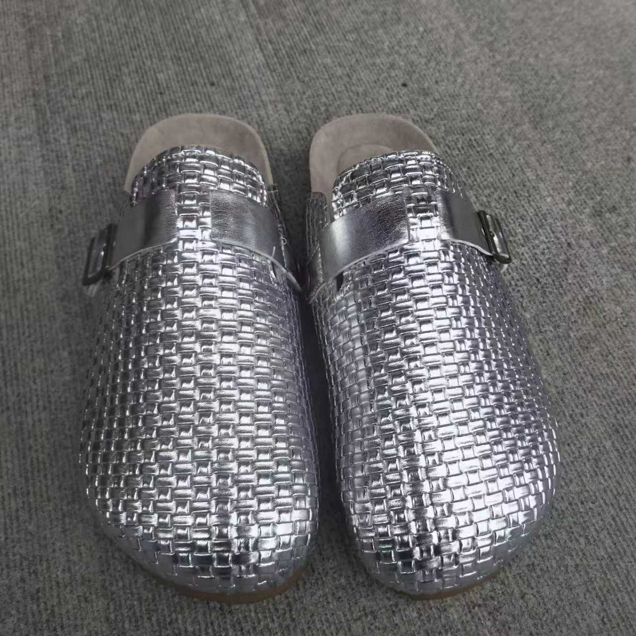 Ortho Welt Leather Mules With A Single Buckle And Cork Sole