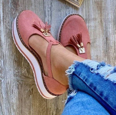 Ortho Welt Fringe Flat Shoes - Spring Elegance