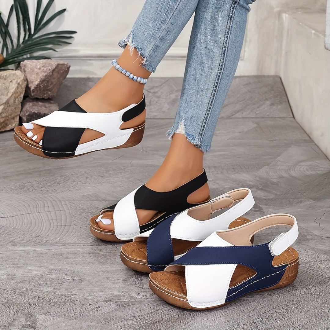 Ortho Welt Damen-Sandalen - Orthopädisch Farbblock Komfort
