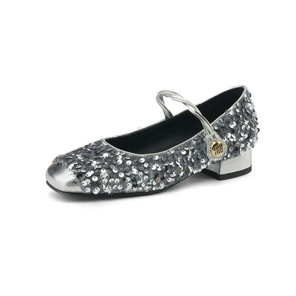 Ortho Welt Low-Heeled Sequined Mary Jane Shoes