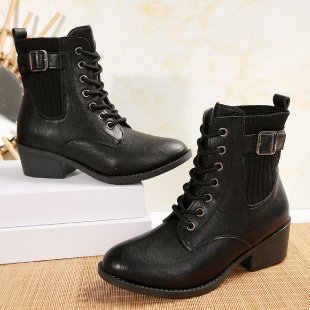 Ortho Welt Orthopedic Wedge Ankle Boots - Lace-Up Comfort