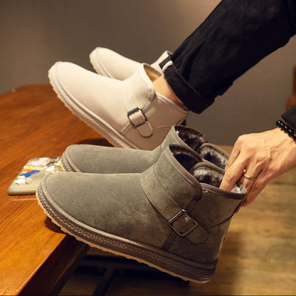 Ortho Welt Winter Boots - Suede, Fur Lining, Buckle Strap