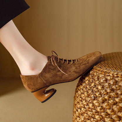 Ortho Welt Chunky Sheepskin Pumps - Retro Style