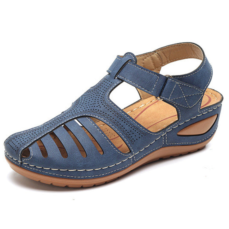 Ortho Welt Plus Size Retro Wedge Sandals - Comfort And Style