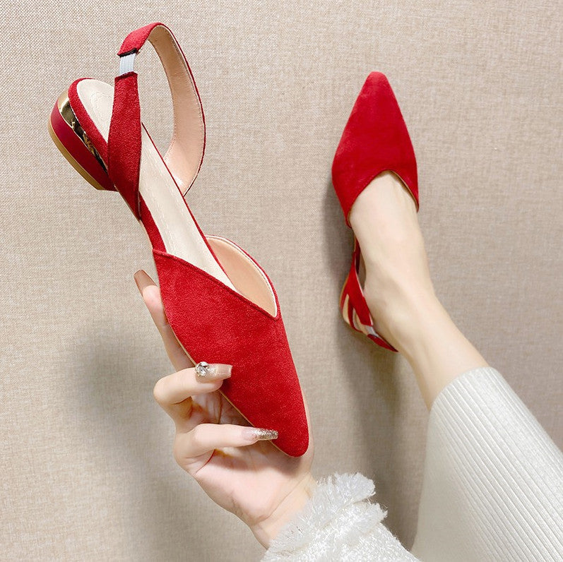Ortho Welt Plus Size Open Low Heel Sandals