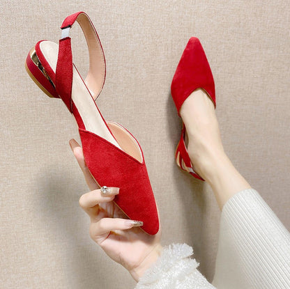 Ortho Welt Plus Size Open Low Heel Sandals
