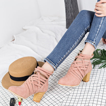 Ortho Welt Short Ankle Boots With A Chunky Heel And Unique Design