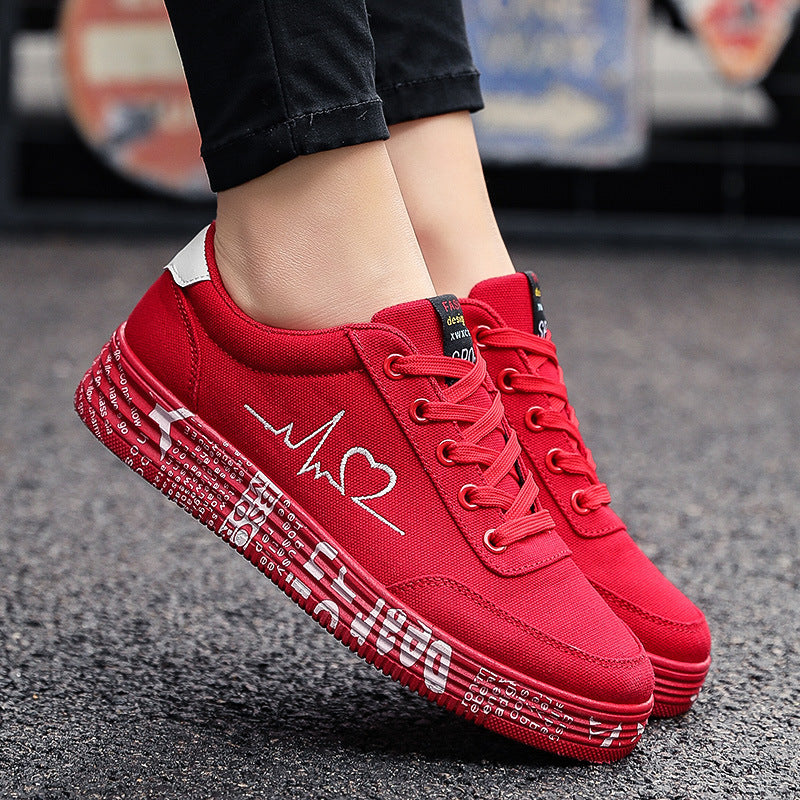 Ortho Welt Love Print Canvas Shoes For Couples - Unique And Trendy