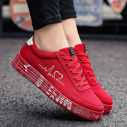Ortho Welt Love Print Canvas Shoes For Couples - Unique And Trendy