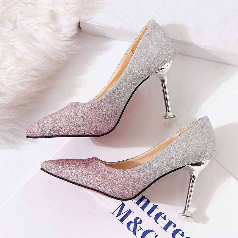 Ortho Welt Sexy Gradient Pointed Stiletto Pumps - Unique Elegance