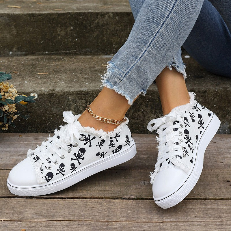 Ortho Welt Unique And Stylish White Graffiti Hip-Hop Sneakers
