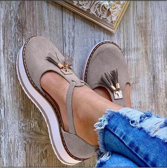 Ortho Welt Fringe Flat Shoes - Spring Elegance