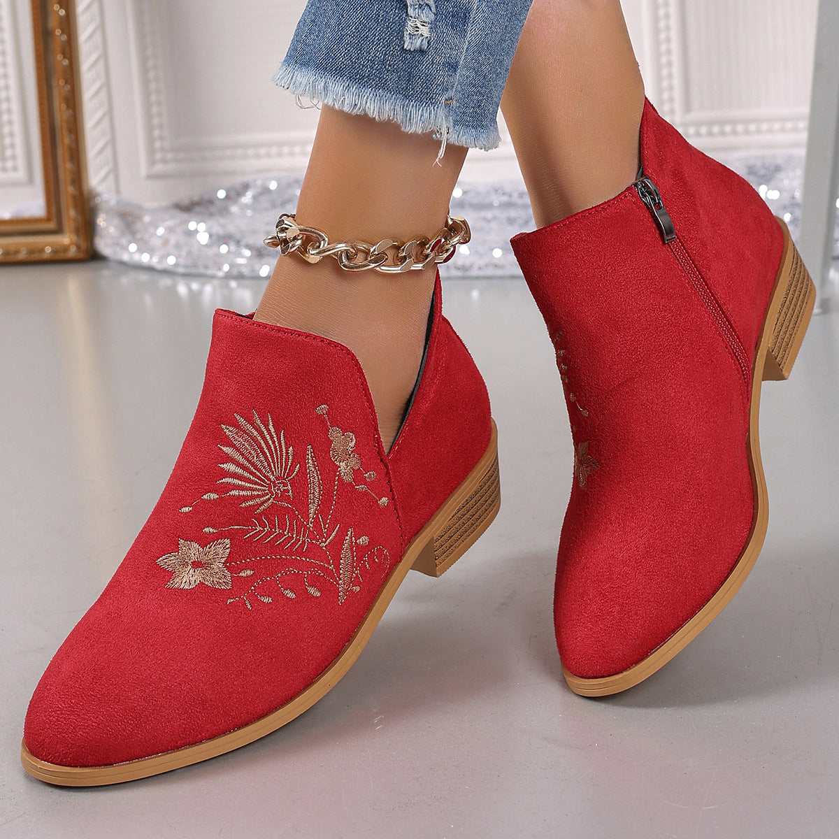 Ortho Welt Printed Short Boots - Orthopedic Comfort