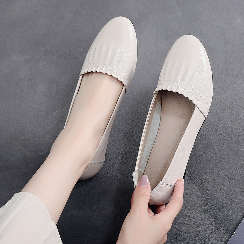 Ortho Welt Flat Shoes In Genuine Leather, Unique Elegance