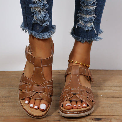 Ortho Welt Damen Plateau-Sandalen - Orthopädisch, Klett