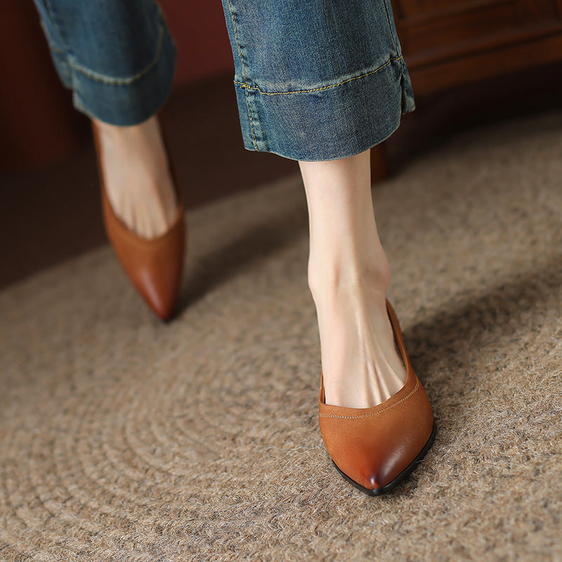 Ortho Welt Orthopedic Low-Cut Pointed Toe Shoes - Comfort