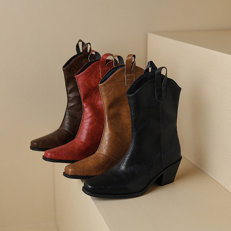 Ortho Welt Orthopedic Square-Toe Boots - Chunky Heel