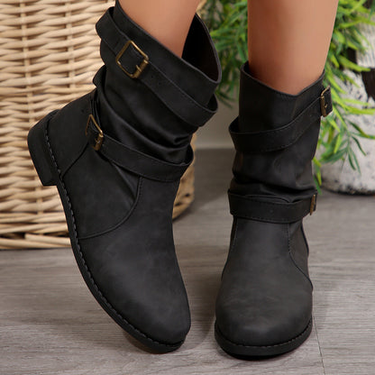 Ortho Welt Barrel Boots - Orthopedic Vintage Buckle Style