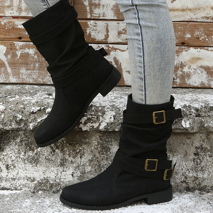 Ortho Welt Vintage Low Heel Boots With Adjustable Buckle