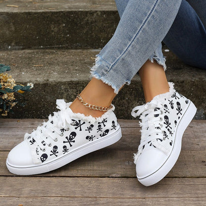 Ortho Welt Unique And Stylish White Graffiti Hip-Hop Sneakers