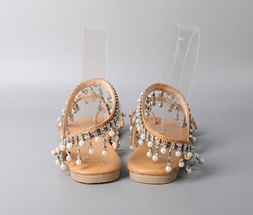 Ortho Welt Handcrafted Roman Sandals With Beads  - Unique