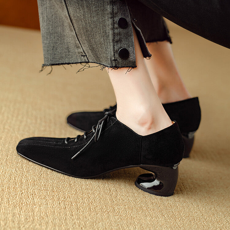 Ortho Welt Chunky Sheepskin Pumps - Retro Style