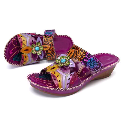 Ortho Welt Damen Orthopädische Sandalen - Blumenmuster