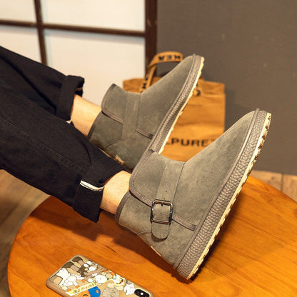 Ortho Welt Winter Boots - Suede, Fur Lining, Buckle Strap