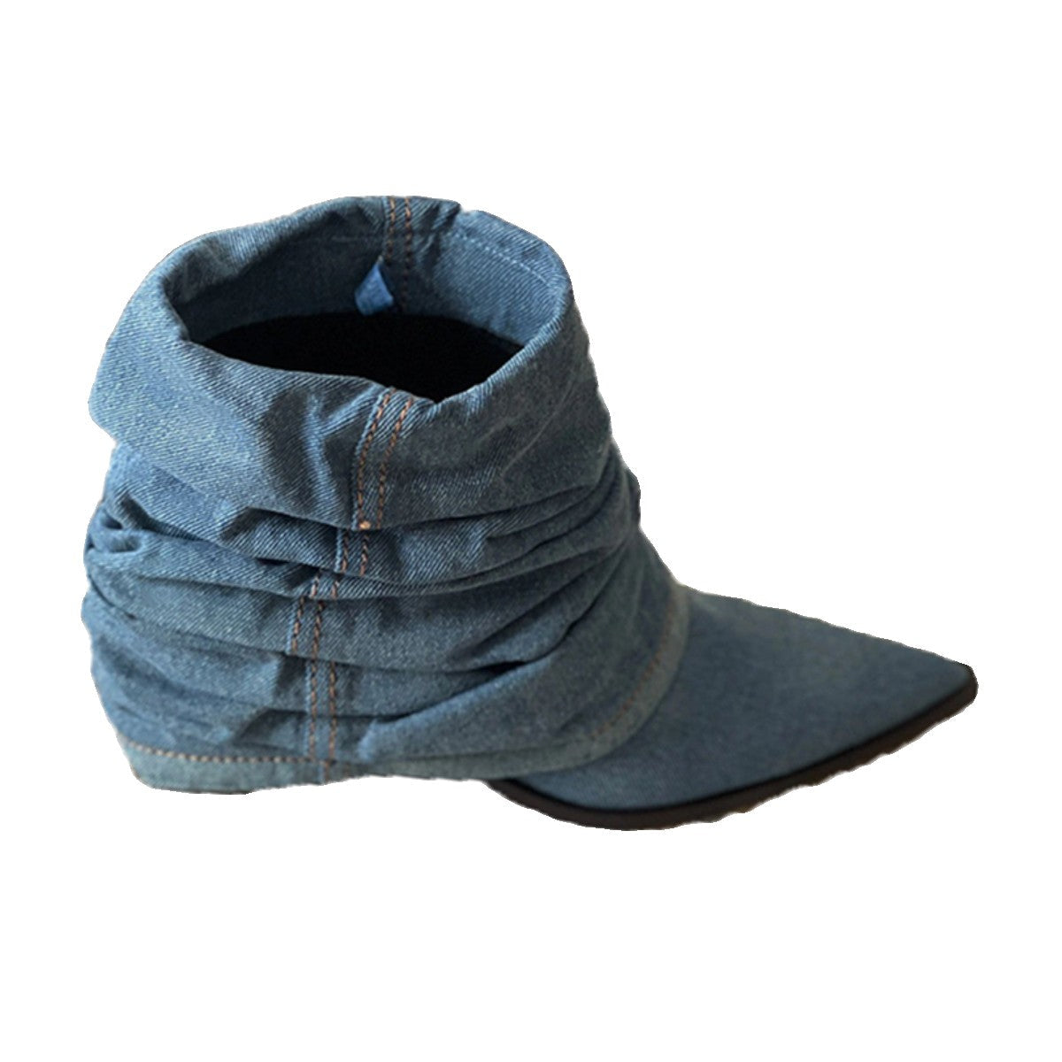 Ortho Welt Pleated Denim Boots - Orthopedic Thick Sole