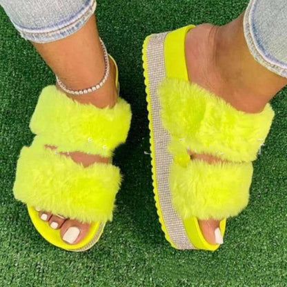 Ortho Welt Fluffy Bling Slippers - Unique Style And Comfort