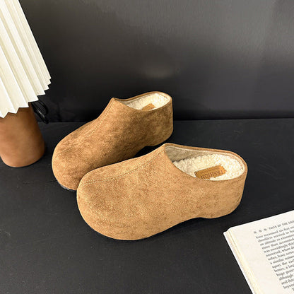 Ortho Welt Trendy Chunky-Heeled Slippers With Faux Fur Lining