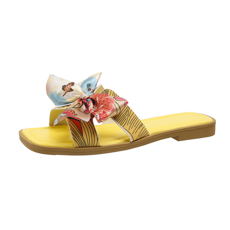 Ortho Welt Ribbon Bow Sandals - Unique Summer Elegance