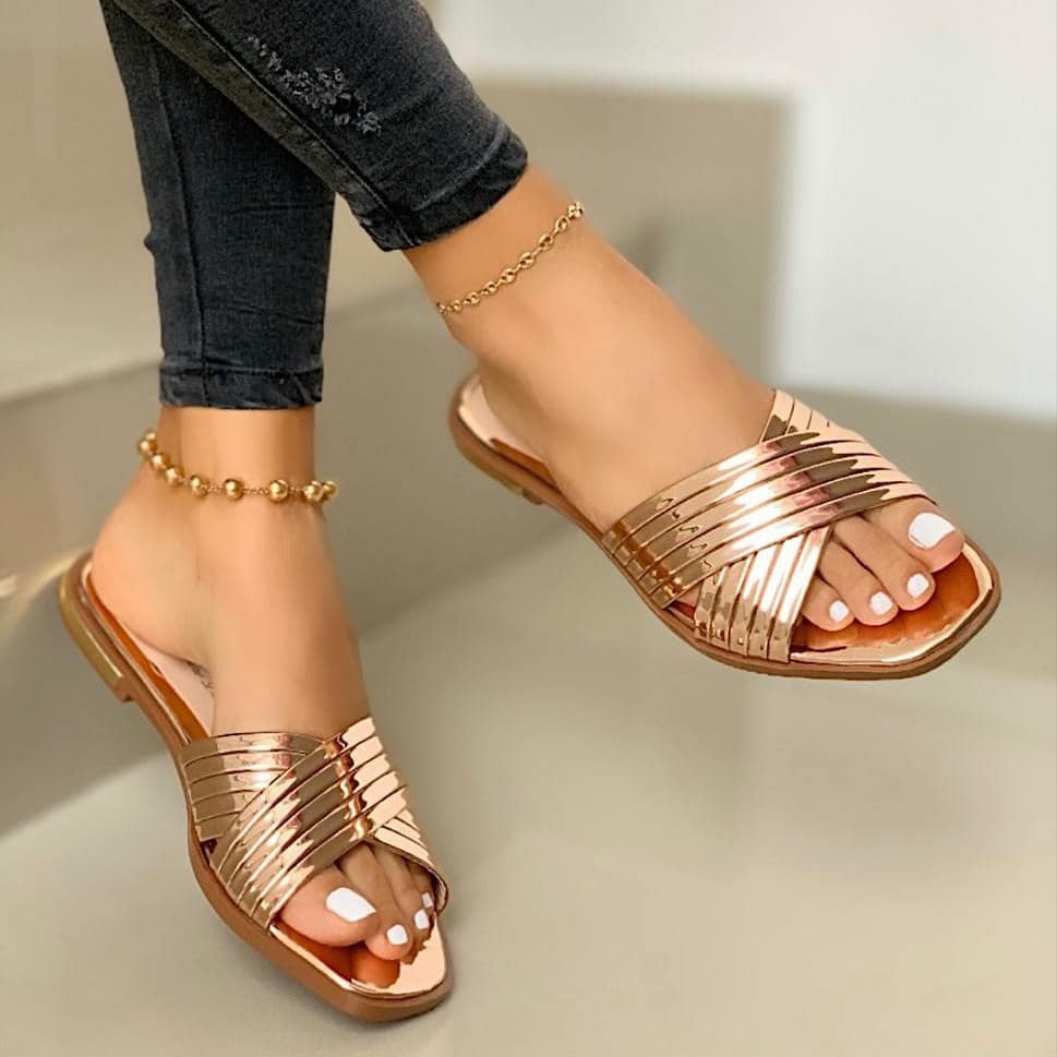 Ortho Welt Comfortable Flat Slippers  - Unique Elegance