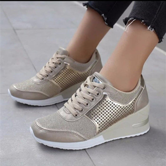 Ortho Welt Lace-Up Sneakers With Wedge Heels