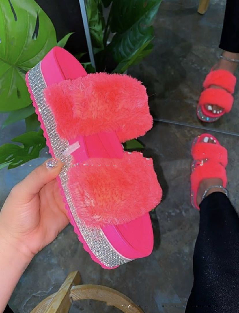 Ortho Welt Fluffy Bling Slippers - Unique Style And Comfort