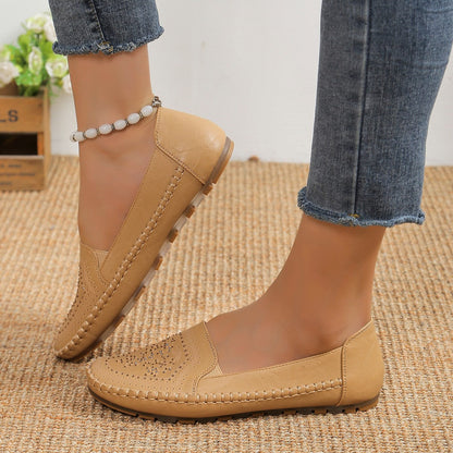 Ortho Welt Casual Gommino Handmade Shoes In Solid Color