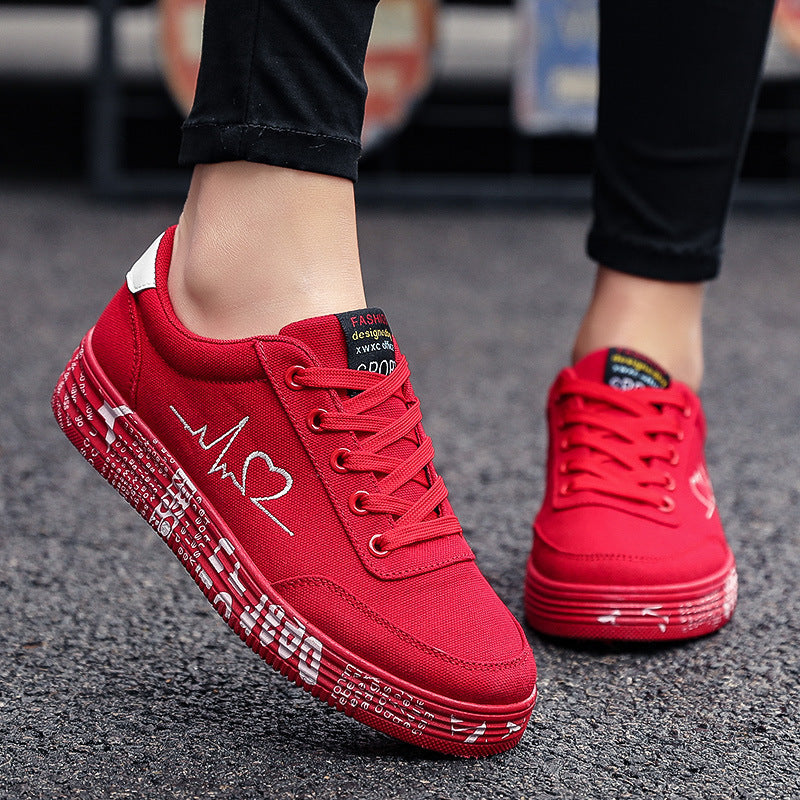 Ortho Welt Love Print Canvas Shoes For Couples - Unique And Trendy