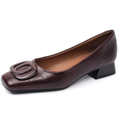 Ortho Welt Lederpumps – Orthopedic, Square Toe, Low Heel