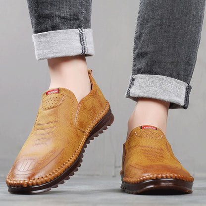 Ortho Welt Herren-Slipper Leder - Orthopedic Rutschfest