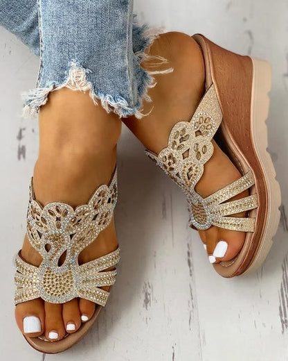 Ortho Welt Keilsandalen Damen - Orthopedic Blumen Cut-Out