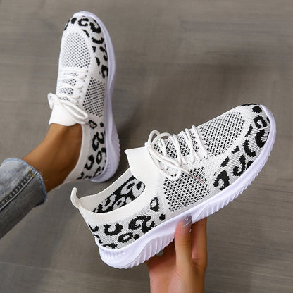 Ortho Welt White Leopard Print Sneakers - Unique And Stylish