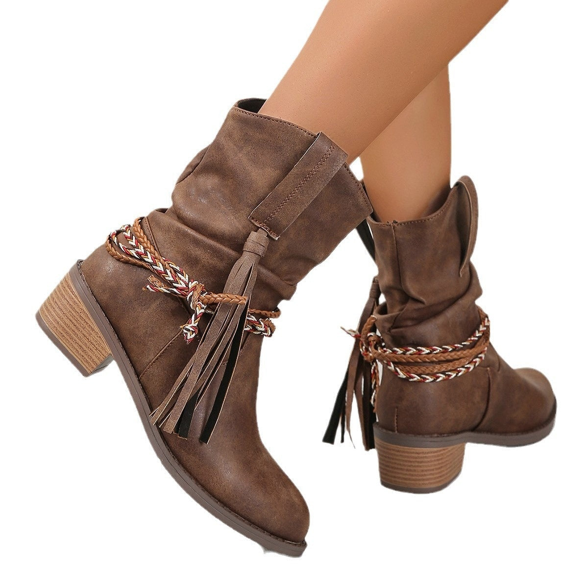 Ortho Welt Pleated Tassel Boots - Orthopedic Comfort