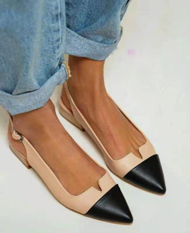 Ortho Welt Pointed Flats - Orthopedic Color Block Comfort