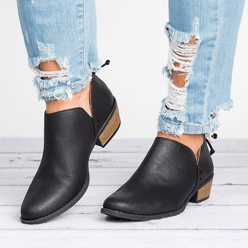 Ortho Welt Retro High Heel Ankle Boots - Unique Autumn