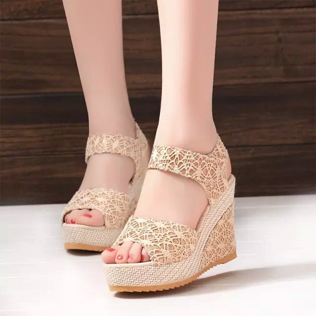 Ortho Welt Flat-Bottomed High-Heeled Sandals - Unique Elegance