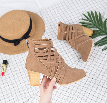 Ortho Welt Short Ankle Boots With A Chunky Heel And Unique Design