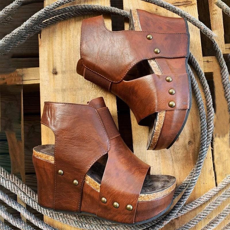 Ortho Welt Open-Toe Wedge Sandals - Unique Elegance