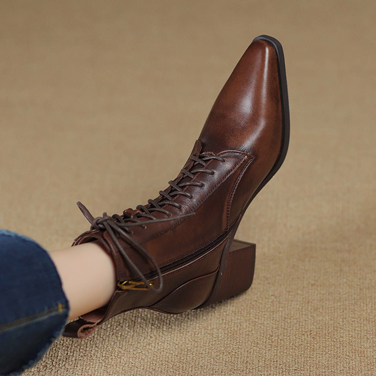 Ortho Welt Ankle Boots - Orthopedic Thick Heel Comfort