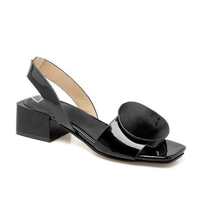 Ortho Welt Patent Leather Mid-Heel Shoes With Buckle